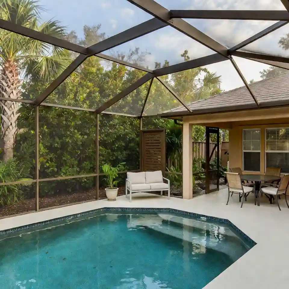Screened pool enclosure in South Florida