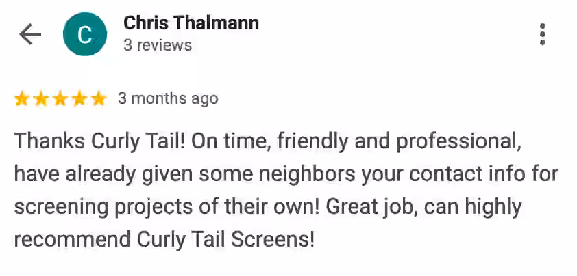 5-star Google review from satisfied customer